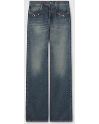 Gucci - Cotton Denim Pants With Horsebit Detail - Lyst