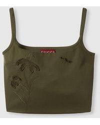 Gucci - Wool Mohair Top With Embroidery - Lyst