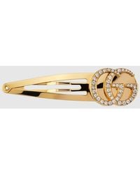 Gucci - Hair Clip With Crystal Double G - Lyst