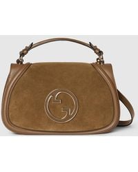 Gucci - Suede Medium Top-Handle Blondie Bag - Lyst