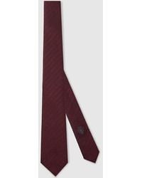 Gucci - Corbata Con Motivo De Cadena Y Gg Entrelazada - Lyst