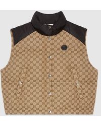 Gucci - Chaleco Acolchado de Lona de Algodón con GG - Lyst