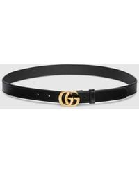 Gucci - Thin Belt With Double G Buckle, Size 100 - Lyst