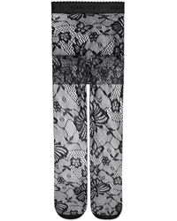 Gucci Nylon Tights With Butterfly Motif - Grijs
