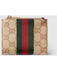 Gucci - Small Wallet With Web, Gg Canvas - Lyst