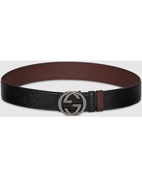 Gucci - Ceinture Réversible Avec Boucle Gg, Taille 100 - Lyst