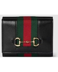 Gucci - Horsebit Web Small Tri-Fold Wallet, Leather - Lyst