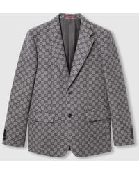 Gucci - Ggウールフランネル ジャケット, グレー, ウェア - Lyst