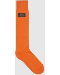 Gucci Lange Socken aus Kaschmirstrick - Orange