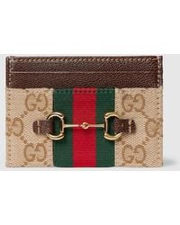 Gucci - Horsebit Web Card Case, Gg Canvas - Lyst