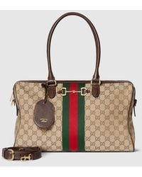 Gucci - Borsetto Large Boston Bag, Gg Canvas - Lyst