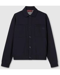 Gucci - Cotton Jersey Jacket With Embroidery - Lyst