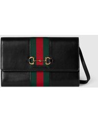 Gucci - Horsebit Web Wallet With Strap - Lyst