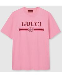 Gucci - Camiseta De Punto De Algodón Con Estampado, Talla - Lyst
