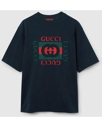 Gucci - Cotton Jersey T-Shirt With Print - Lyst