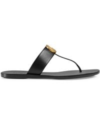 Gucci - Marmont Leather Thong Sandal - Lyst