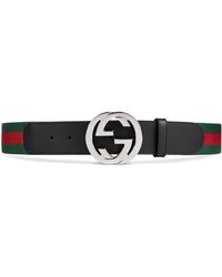 Gucci Web Belt With G Buckle - Green