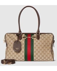 Gucci - Borsetto Large Boston Bag, Gg Canvas - Lyst