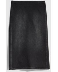 Gucci - Stretch Cotton Denim Midi Skirt - Lyst