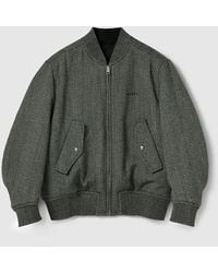 Gucci - Chaqueta Bomber Mouliné De Lana De Espiguilla, Talla - Lyst