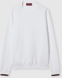 Gucci - Pullover Aus Baumwoll-Piqué Mit Web, Grösse - Lyst