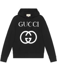 Gucci Sweater Met Capuchon En Inelkaargrijpende G - Zwart
