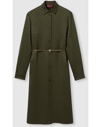 Gucci - Gg Satin Shirt Dress - Lyst
