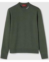 Gucci - Silk Cotton Knit Sweater With Intarsia - Lyst