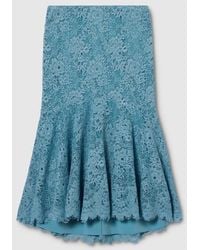 Gucci - Gg Flower Stretch Lace Skirt, Ready-To-Wear - Lyst