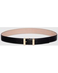 Gucci - Belt With Squared Buckle, Leather - Lyst
