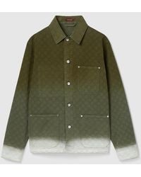 Gucci - Bleached Gg Cotton Denim Jacquard Shirt - Lyst