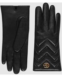 Gucci - Leather Gg Marmont Gloves - Lyst