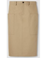 Gucci - エンボス ミドルレングス コットンドリル スカート, ベージュ, ウェア - Lyst
