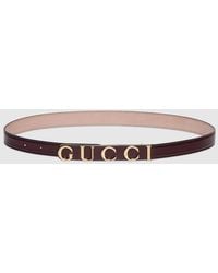 Gucci - Thin Belt With Logo Buckle, Size 100 - Lyst