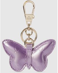 Gucci - Butterfly-Shaped Keychain, Leather - Lyst