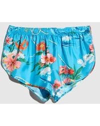 Gucci - Printed Silk Twill Shorts - Lyst