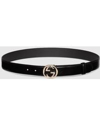 Gucci - Belt With Interlocking G Buckle, Size 105 - Lyst