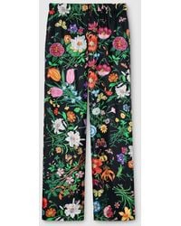 Gucci - Printed Silk Twill Pants - Lyst