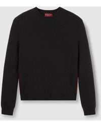 Gucci - Cashmere Sweater With Web Intarsia - Lyst