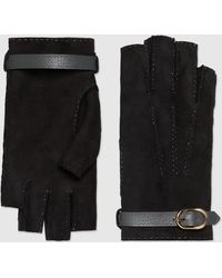 Gucci Fingerlose Handschuhe aus Wildleder - Schwarz