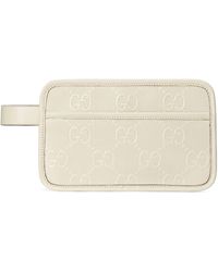Gucci GG Embossed Cosmetic Case - White