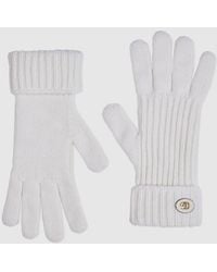 Gucci - Wool Cashmere Gloves With Double G - Lyst
