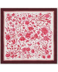 Gucci - Floral Print Silk Scarf - Lyst
