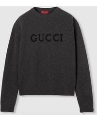 Gucci - Wool Cashmere Rib Knit Sweater - Lyst