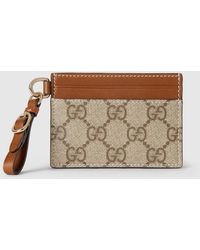 Gucci - Gg Emblem Card Case With Strap - Lyst