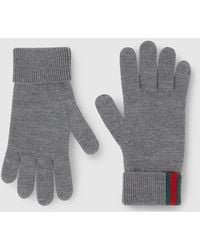 Gucci - Gants En Laine Avec Bande Web, Taille - Lyst