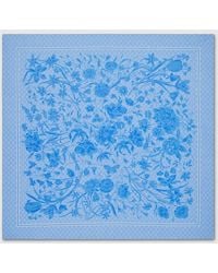Gucci - GG Floral Print Silk Cotton Scarf - Lyst