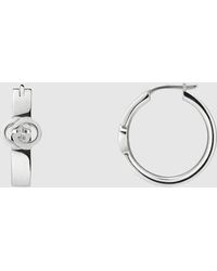 Gucci - Interlocking Hoop Earrings - Lyst