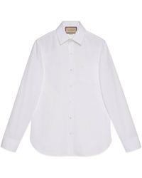 Camicia Duke con serpenteGucci in Cotone da Uomo colore Bianco | Lyst