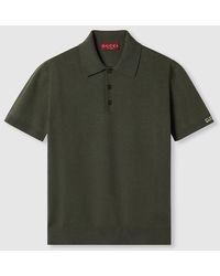 Gucci - Poloshirt Aus Seiden- Und Baumwollstrick, Grösse - Lyst